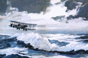 Vickers Vimy under sin rekordbrytande transatlantiska flygning av Graham Coton
