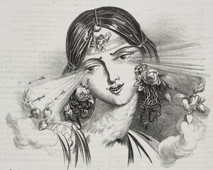 Feminin skönhet, karikatyr av Jean-Jacques Grandville (1803-1847), litografi av Gaetano Riccio från Poliorama Pittoresco, n 20, 24 december av Grandville