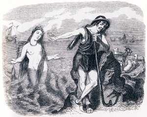 Sheparden och havet (Le berger et la mer) - Fabler av La Fontaine av Grandville