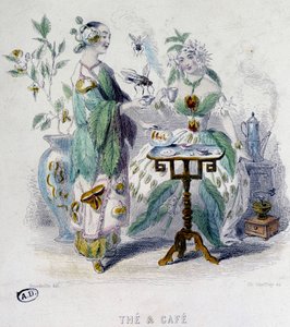 Allegori över ""te och kaffe"" av Grandville, sd. 1800-talet av Grandville