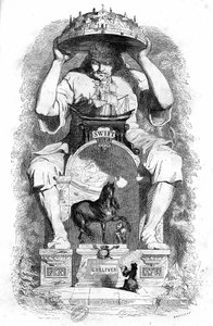 Illustration till "Gullivers resor" skriven av Jonathan Swift