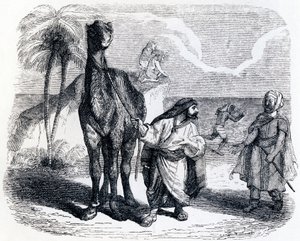 Kamelen och de flytande pinnarna - Fables av La Fontaine av Grandville