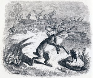 Harens öron - Fables av La Fontaine av Grandville