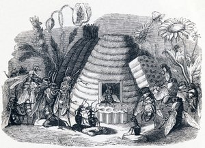 Bålgetingarna och honungsflugorna - Fables av La Fontaine av Grandville