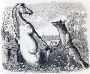 Hästen och vargen - Fables av La Fontaine av Grandville