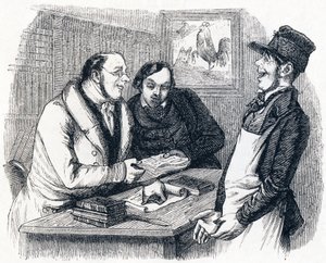 Rosten och pärlan (Le coq et la perle) - Fables av La Fontaine av Grandville