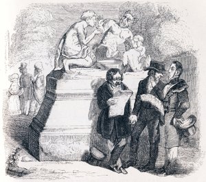 Satyren og den forbipasserende - Fabler af La Fontaineswed av Grandville