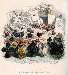 illustration: En kamp om kort att spela, för "Un Autre Monde", utgåva Fournier av Grandville