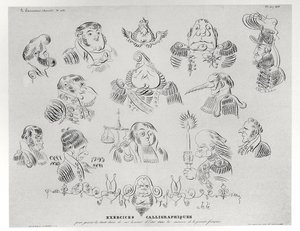 Kalligrafiska övningar, 1832 av Grandville