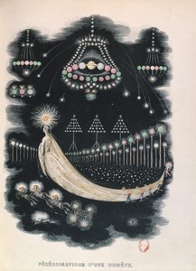 Peregrination of a Comet, möjligen en souvenir från Halleys Comet 1834. 1849 av Grandville