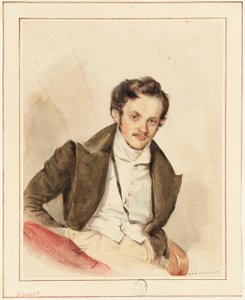 Porträtt av en vän, troligen Guiaud (1811-1876) av Grandville