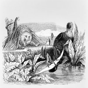 Duvan och myran och lejonet och råttan, illustration till 