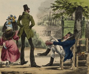 La karikatyr; Nr 13, 1830-35 (handfärgad litho) av Grandville 1803 47 Grandville 1803 47