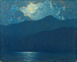 Soluppgång över Catalina Island (olja ombord) av Granville Redmond