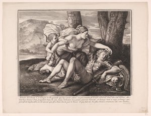 Rinaldo i Armida av Gérard Audran (attributed to)