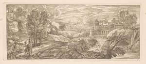 Flodlandskap med två gående figurer River Landscapes (serietitel) av Gérard Audran