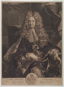 Porträtt av Jules-Hardouin Mansart (1646-1708) av Gérard Edelinck