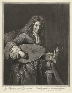Porträtt av lutenisten och kompositören Charles Mouton c. 1626-1710, ca. 1695