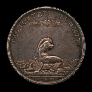 Konstens emblem med Belvedere Torso baksidan, 1673. av Gérard Léonard Hérard