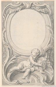 Design för ram som omger porträttet av Francis Russell, Second Earl of Bedford av Gravelot