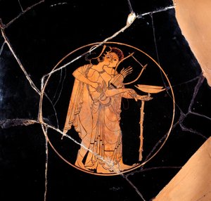 Antikens Grekland: Cup med röda figurer. Keramik tillskriven Pedieus-målaren (slutet av 600-talet f.Kr.), 510-500 f.Kr. Paris, Musée du Louvren av Greek