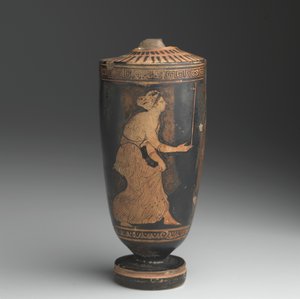 Attic Lekythos (glaserat lergods) av Greek