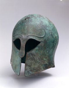 Arkaisk bronshjälm av korintisk typ, c.600-575 f.Kr. (brons) av Greek