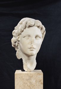 Alexander den stores huvud (356-323 f.Kr.) (marmor)