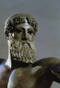 Head of Poseidon, c.460-450 f.Kr. bronsdetalj från 111367