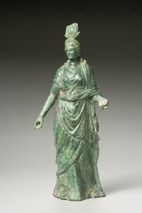 Staty av Isis Fortuna, hellenistisk, 1:a århundradet f.Kr.-1:a århundradet e.Kr. (brons) (se 270388 för bakifrån)