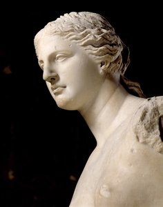 Venus de Milo, detalj av huvudet, hellenistisk tid, ca 100 f.Kr. marmor
