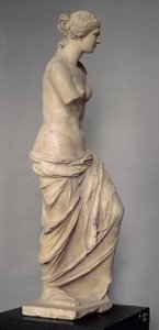 Venus de Milo, sidovy, grekisk, hellenistisk period, c.100-130 f.Kr. (marmor) (för frontvy se 14152)
