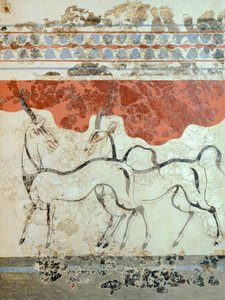 Antiloper, Akrotiri fresk, Thera (idag Santorini), Grekland, minoiska civilisationen
