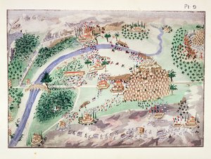 Slaget om citadellet vid Arta, skylt 9 från Pictorial History of the Greek Independence War of Independence av General Makryjannis av Greek School