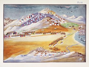 Battles of Mount Argos and Corinth, skylt 11 från Pictorial History of the Greek Independence War of Independence av General Makryjannis av Greek School