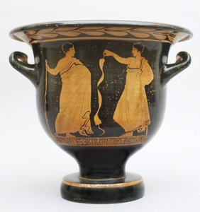 Klockformad proto-apuliansk krater från Matera, Italien (keramik) av Greek School