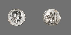 Drachm föreställande nymfen amfitrit, 216-203 f.Kr av Greek School