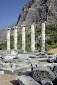 Ruiner och Akropolisklippan i Athena Polias tempel, mitten av 300-talet f.Kr av Greek School