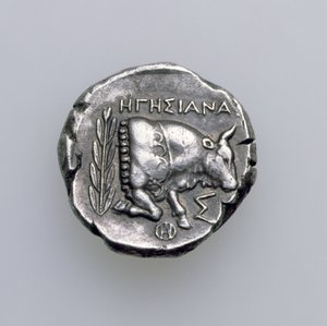 Tetradrachm of Samos, Ionia, föreställande en tjur, ca 390 f.Kr. (omvänd) (silver) (för framsidan se 168076) av Greek School