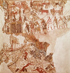 Libyers död, Akrotiri fresk, Thera (idag Santorini) (Grekland), minoiska civilisationen av Greek School