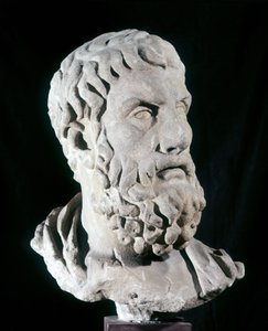Porträtt av Epicure (341 f.Kr. - 270 f.Kr.), grekisk filosof, grundare av epikurismen. Baracco-museet, Rom.