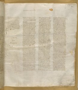 Lägg till. MS 43725, f.334r, från Codex Sinaiticus (vellum) av Greek School