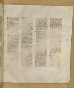 Codex Sinaiticus, Add. MS 43725, f.304r, c.325-375 (bläck på pergament) av Greek School