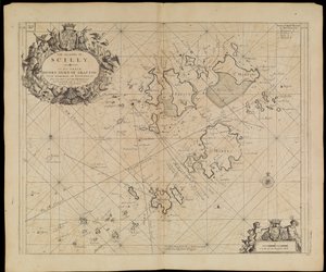 Karta över Scillyöarna, ca 1693 (tryck)
