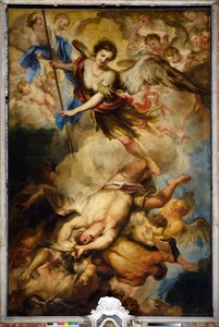 Ärkeängeln St Mikael Besegra de rebelliska änglarna, c.1680