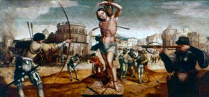 S:t Sebastians martyrskap, 1500-talet av Gregorio Lopez