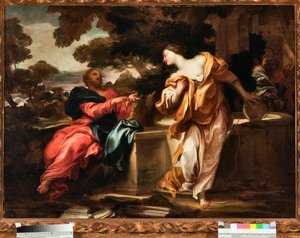 Kristus och den samaritanska kvinnan vid Jakobs brunn Målning av Gregorio de Ferrari (1647-1726), Genes, Musei di Strada Nuova (inv n PR 375)