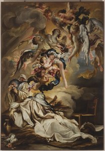 Saint Scholasticas död, ca 1700 (olja på duk)