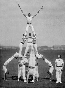 Utställning av personalen på Aldershot gymnasium, Hampshire, 1895