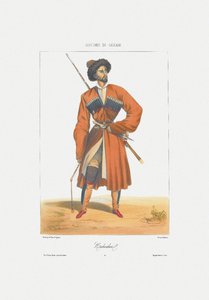A Kabardin man Från: Scener, landskap, seder och kostymer i Kaukasus, 1840 av Grigori Grigorevich Gagarin